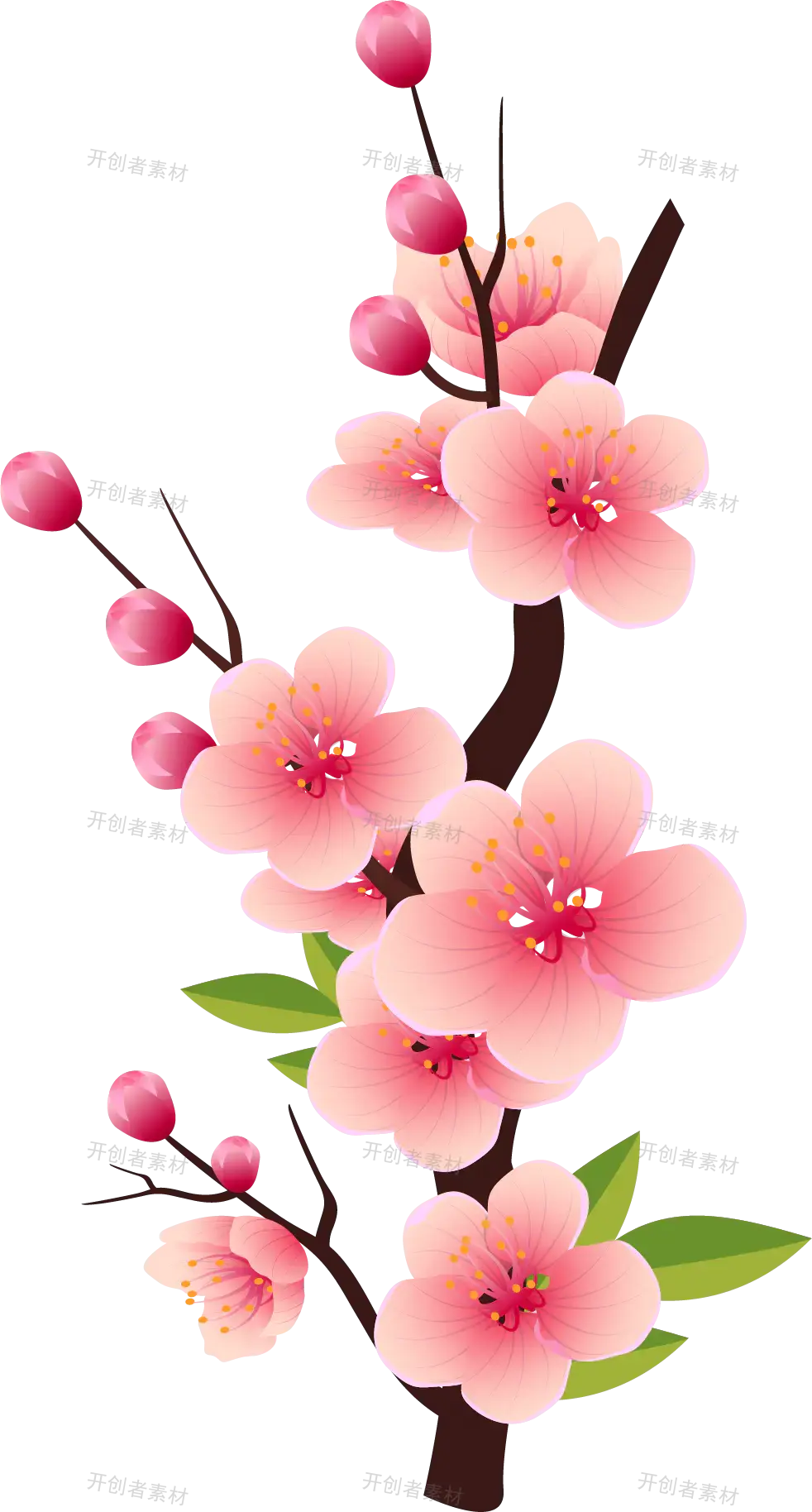 春天花朵装饰图案AI元素